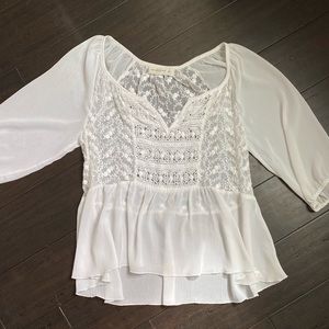 Abercrombie & Fitch Embroidered Boho Peasant Top